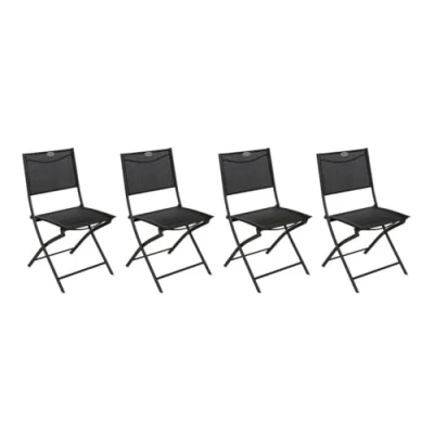 Afbeelding van Hespéride Set van 4 klapstoelen Modula antraciet &amp; grafiet
