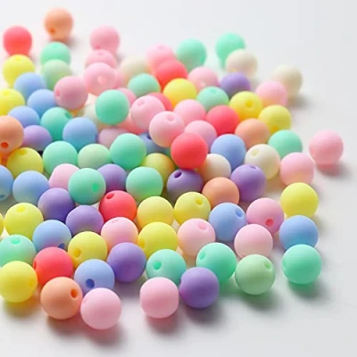 Afbeelding van HERZWILD 400 stuks rijgkralen van acryl, mat, 10 mm, meerkleurig, voor het maken sieraden, halskettingen, armbanden (10 mm/400 stuks)