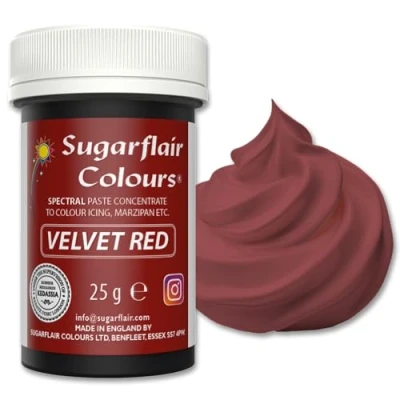 Afbeelding van Sugarflair Spectral Concentrated Paste Colours Voedingskleurstof Pasta Fluweel Rood 25g
