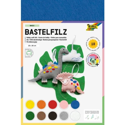 Afbeelding van Vilt Folia 20x30cm 150gr 10 vel assorti kleuren