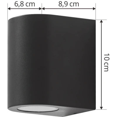 Afbeelding van Prios buitenwandlamp Irfan rond zwart 10 cm