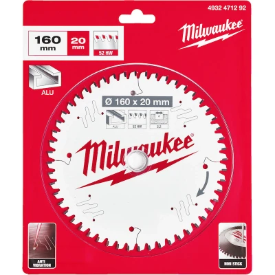 Afbeelding van MILWAUKEE 4932471292 cirkelzaagblad P Alu 160 x 20 2.2 mm, 52TF