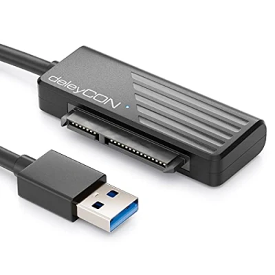 Afbeelding van deleyCON Adapter USB 3.0 SATA kabel A naar harde schijven 2,5 inch HDD SSD 5 GBit/s UASP I II III Plug &amp; Play