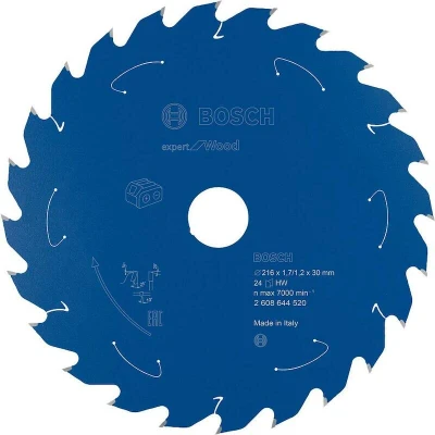 Image de BOSCH 2608644520 lame de scie circulaire E x pert pour Bois table sans fil 216 30 1.7/1.2 mm, 24T