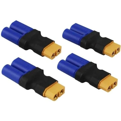 Afbeelding van YUNIQUE GREEN CLEAN POWER Set van 4 XT60 vrouwelijke naar EC5 mannelijke adapter Verbindt LiPo batterijen met RC apparaten Ideaal voor vliegtuigen, auto&#039;s, helikopters, geel, kunststof