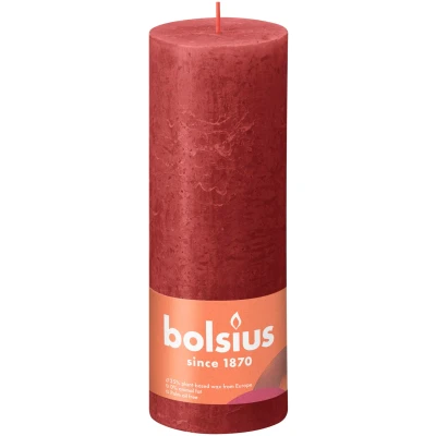 Afbeelding van Stompkaars Delicate Red 190/68 rustiek Bolsius
