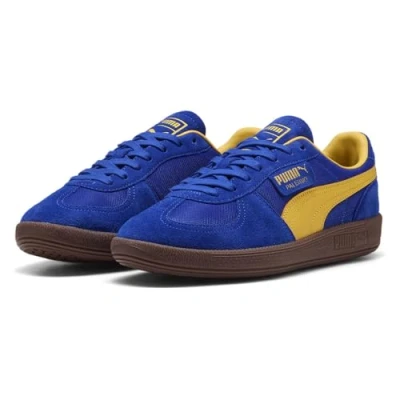 Afbeelding van Puma Palermo Vintage Update Unisex Sneakers laag, Maat: 48, Vivid blue/sunny yellow Leer en textiel