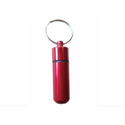 Afbeelding van Pillendoosje Onderweg Sleutelbos Waterdicht Rood klein 4 cm