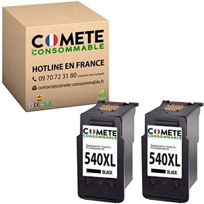 Image de COMETE 540 XL 2 Cartouches d&#039;encre Compatible pour Canon noirs Marque française