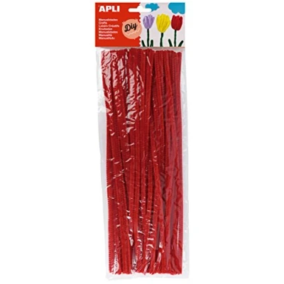 Afbeelding van Apli 13274 zak met 50 rode rupsen 30 cm