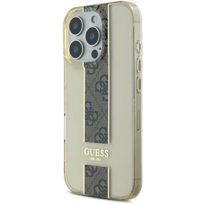 Afbeelding van GUESS, Beschermhoes Geschikt voor Apple iPhone 16 Pro Max Bestand met 4G Patroon, Bruin