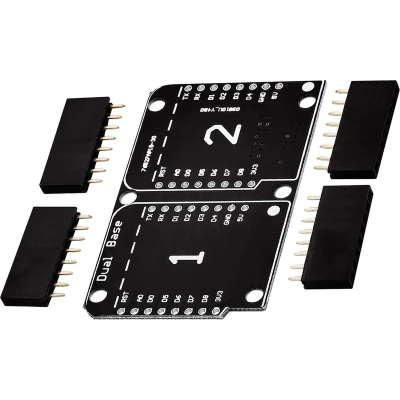 Afbeelding van AZDelivery Dual Base Shield PCB Board D1 Mini NodeMCU ESP8266 Inclusief E Book!