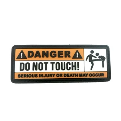 Afbeelding van Gevaar Do Not Touch badge van PVC klittenband