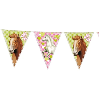 Afbeelding van Vlaggenlijn Slinger Pink Pony Paarden 6mtr