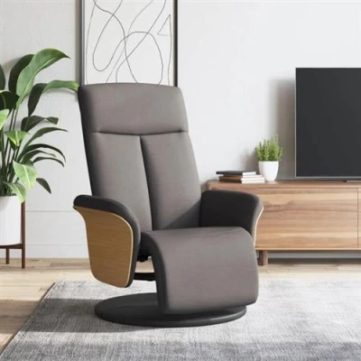 Afbeelding van Fauteuil verstelbaar met voetensteun stof taupe