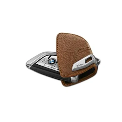 Afbeelding van BMW Originele sleuteletui met clip van roestvrij staal, zadelbruin.