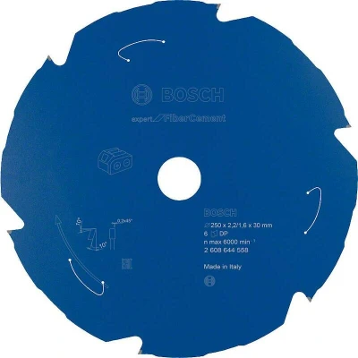 Image de BOSCH 2608644558 lame de scie circulaire Expert pour Fibre Cement scies sans fil 250x2,2/1,6x30 T6