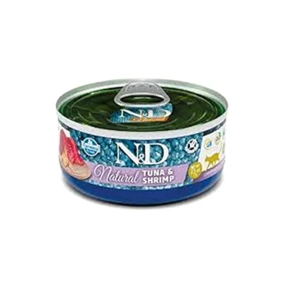 Afbeelding van N&amp;D Natural natvoeding voor de kat Tonijn met Garnaal 70 gr. per 30 stuks