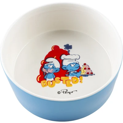 Afbeelding van Smurfs Duvoplus Drinkbak Hond Koksmurf Eetkom 1000ml 16,5x16,5x7cm Wit/blauw 1st