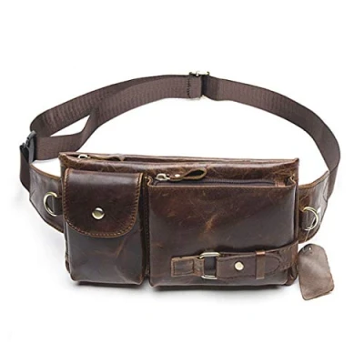 Afbeelding van Lederen Heuptas Heuptasje voor Mannen Vrouwen Reizen Jagen Wandelen Klimmen Multifunctionele Heup Bum Riem Slanke Mobiele Telefoon Portemonnee Vintage Pouch