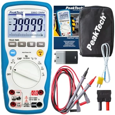 Afbeelding van Peaktech 3360 TRMS multimeter 1000V AC/DC 10A IP67 CAT IV 600V