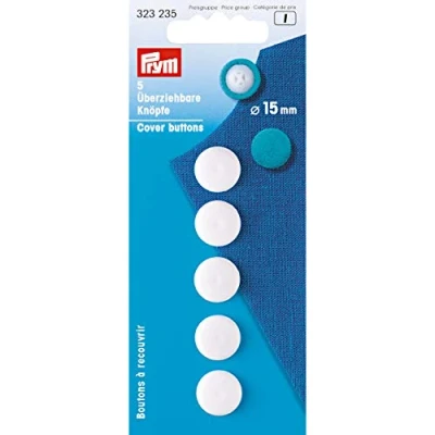 Afbeelding van Prym Consumer Intrekbare knoppen van kunststof, wit, 15 mm