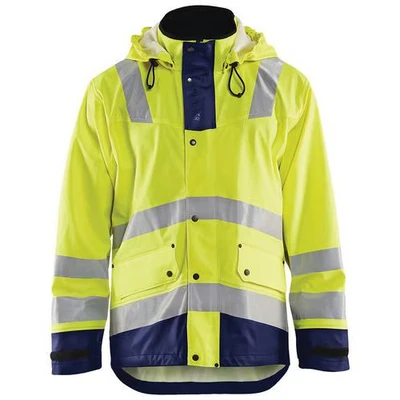 Image de Veste de pluie niveau 2 jaune fluorescent/marine