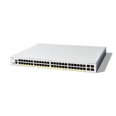Image de Cisco Catalyst 1300 48P 4X Commutateur C3 Géré 48 x 10/100/1000 (PoE+) + 4 10 Gigabit SFP+ Montable sur rack PoE+ (375 W)
