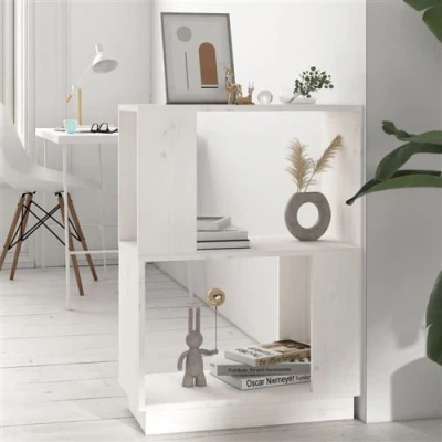 Afbeelding van vidaXL Boekenkast/kamerscherm 51x25x70 cm massief grenenhout wit