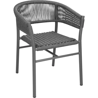 Afbeelding van Bolero Florence Grijze Mix Touw Twist Rieten Stoelen (pak van 2) FU533 Horeca &amp; Professioneel