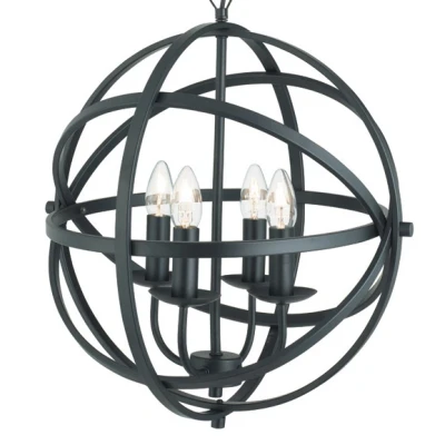 Afbeelding van Searchlight Orbit Luster Ø 46 X 116 Cm Mat Zwart