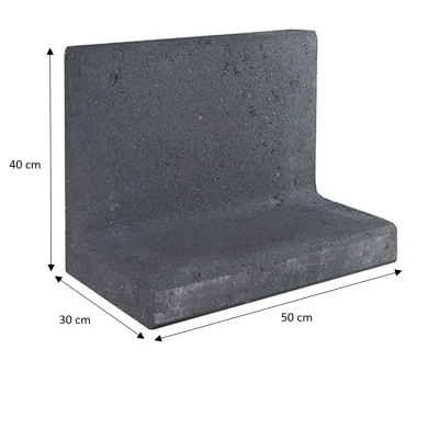 Afbeelding van L element zwart 50x40 voet 30 cm Gardenlux