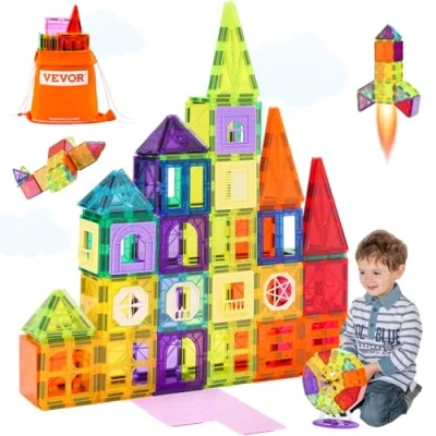 Image de VEVOR Tuiles magnétiques blocs de construction pour enfants 181 PCS