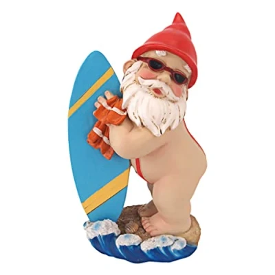 Afbeelding van Design Toscano tuindwerg standbeeld Shredder Surfer Dude Outdoor tuinkabouters Grappige gazondwergbeelden