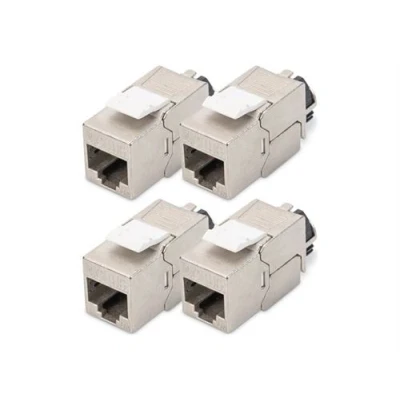 Image de DIGITUS Prise modulaire keystone, with cable manager CAT 6a blindé RJ 45 (pack de 4)