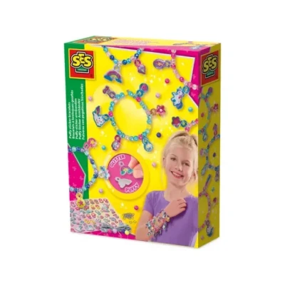 Afbeelding van SES Creative 14747 Puffy Sticker armbanden Creatieve Knutselset voor Kinderen vanaf 5 Jaar Maak trendy met stickers en kralen Perfect sieraden maken