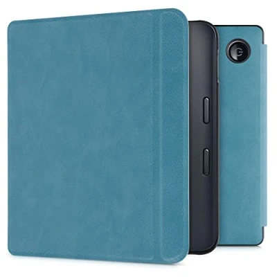 Afbeelding van kwmobile E reader hoesje geschikt voor Kobo Libra 2 hoes flip case met magnetische sluiting Ereader cover in petrol