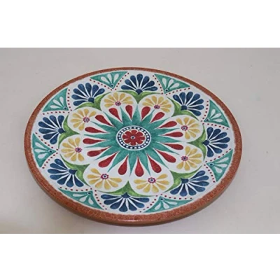 Afbeelding van APS 84685 bord &quot;Arabesque&quot;, melamine met een diameter van 26,5 cm, hoogte 2 interieurdecoratie: Spaans design, buitendecoratie: terracotta look
