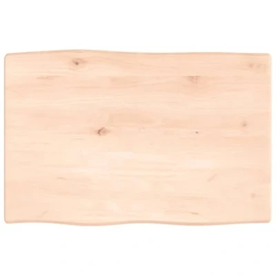 Afbeelding van Tafelblad natuurlijke rand 60x40x2 cm massief eikenhout