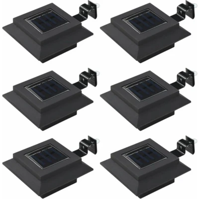 Afbeelding van LED solarlampen vierkant 12 cm zwart 6 st