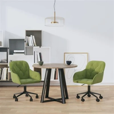 Afbeelding van vidaXL Eetkamerstoelen draaibaar 2 st fluweel lichtgroen
