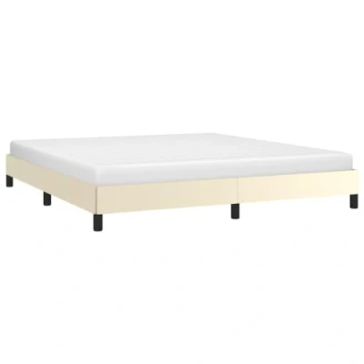 Afbeelding van vidaXL Bedframe kunstleer crèmekleurig 160x200 cm
