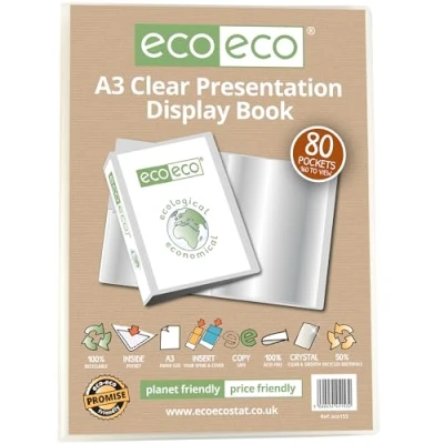 Afbeelding van eco Transparante presentatiemap met 80 kunststof hoezen, DIN A3, 50% gerecycled, Eco153