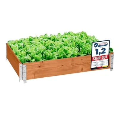 Afbeelding van Garronda Palletrand 120x80x20cm Bruint Bloemen Kruiden Palletframe Natuurlijke Verhoogde Bloembedden GD BUD PAL