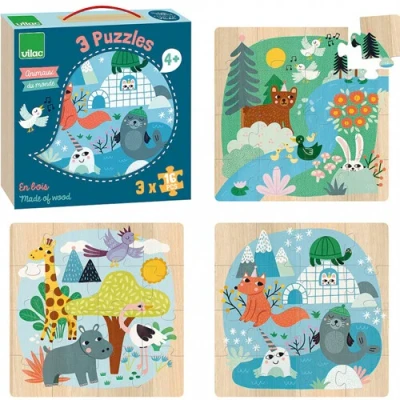 Afbeelding van Vilac puzzels dieren van de wereld 3x16st