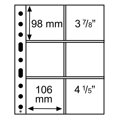 Afbeelding van Leuchtturm Leuchtturm, Grande, Bladen (4 rings) 2x3 vaks indeling (106x98 mm.) Transparant afm: 242x312 mm. per 5 st.