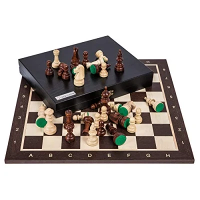 Afbeelding van Square Pro schaakbord van hout nr. 5 Wengé Lux Staunton