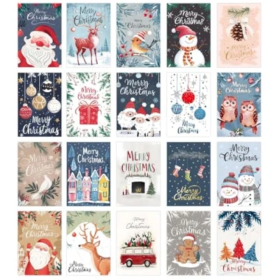 Afbeelding van Edition Seidel 20 hoogwaardige kerstkaarten met enveloppen, dubbele vouwkaarten envelop
