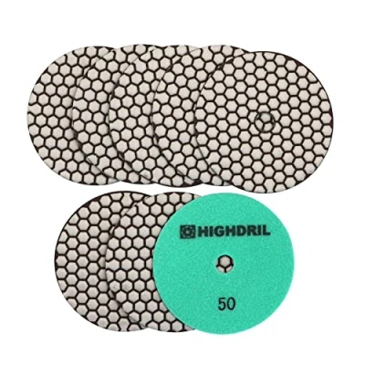 Afbeelding van HIGHDRIL Diamant polijstpad 8 stuks #50 set polijstpads droog 125 mm voor graniet, steen, marmer, vloer, boormachine