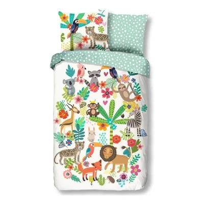 Afbeelding van Good Morning Kinderdekbedovertrek &quot;dieren&quot; Multi (140x200/220 cm) Katoen